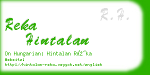 reka hintalan business card